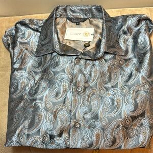 BAGAZIO paisley button down shirt